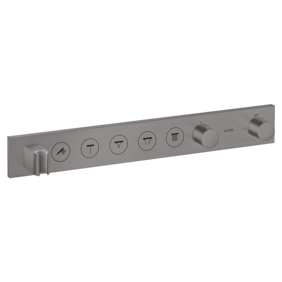 Thermostatmodul SHOWER
SOLUTIONS SELECT UP
Endmontageset, für Steuerung
von 5 Verbrauchern, Brause-
halter, Durchflussmenge
26 l/min, ohne Einbaukörper
757 042, Geräuschgruppe I