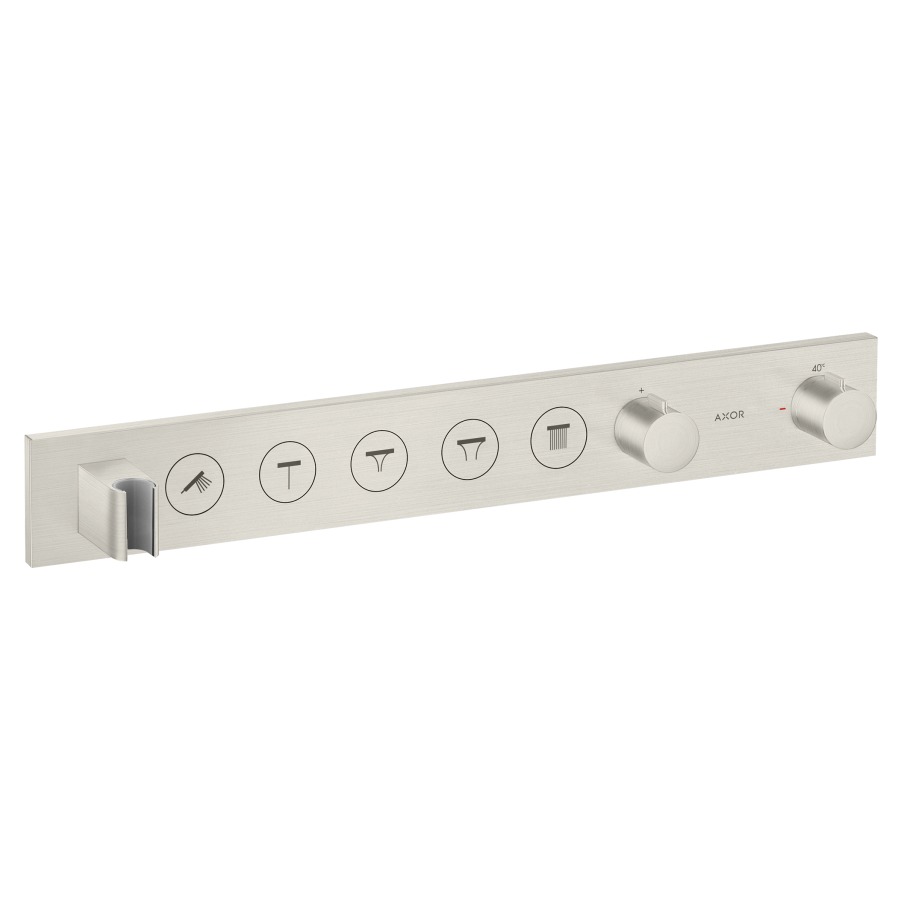 Thermostatmodul SHOWER
SOLUTIONS SELECT UP
Endmontageset, für Steuerung
von 5 Verbrauchern, Brause-
halter, Durchflussmenge
26 l/min, ohne Einbaukörper
757 042, Geräuschgruppe I