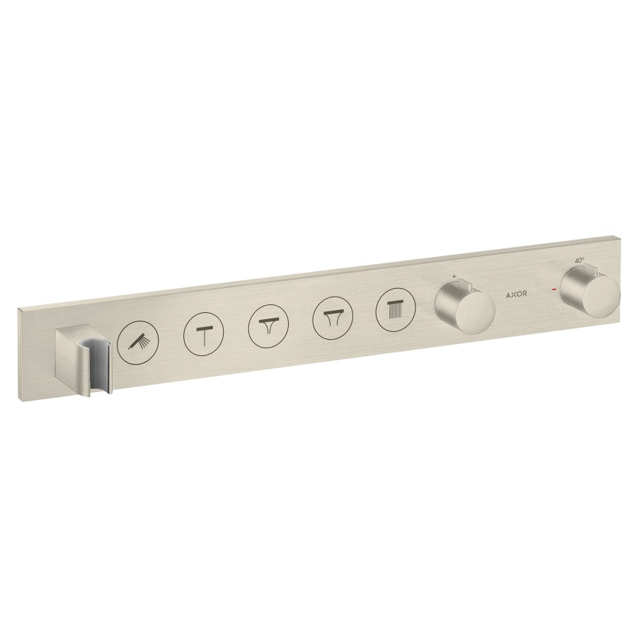 Thermostatmodul SHOWER
SOLUTIONS SELECT UP
Endmontageset, für Steuerung
von 5 Verbrauchern, Brause-
halter, Durchflussmenge
26 l/min, ohne Einbaukörper
757 042, Geräuschgruppe I