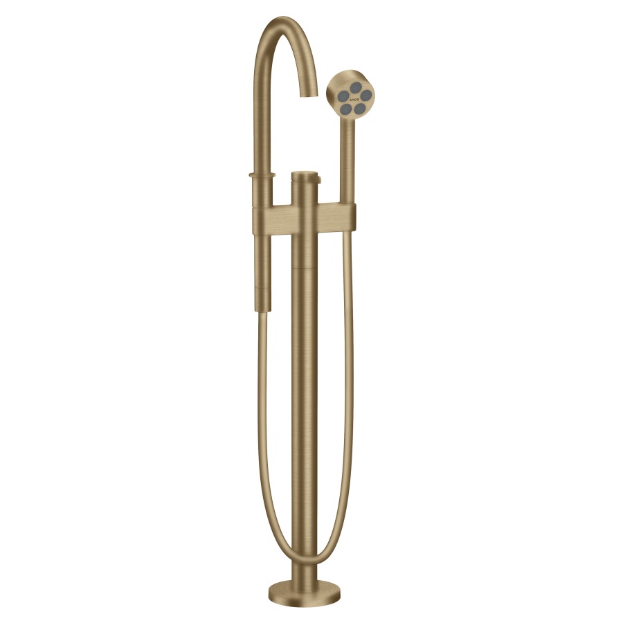 Bademischer ONE
A 220 mm, Auslauf fest
H bis Luftsprudler 866-946 mm
mit Standrohr für freistehende
Montage, Handbrause
Brauseschlauch, Brausehalter
ohne Einbaukörper 758 415