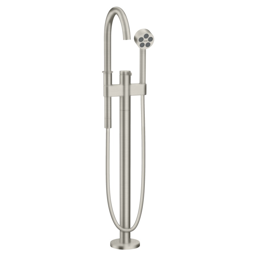 Bademischer ONE
A 220 mm, Auslauf fest
H bis Luftsprudler 866-946 mm
mit Standrohr für freistehende
Montage, Handbrause
Brauseschlauch, Brausehalter
ohne Einbaukörper 758 415