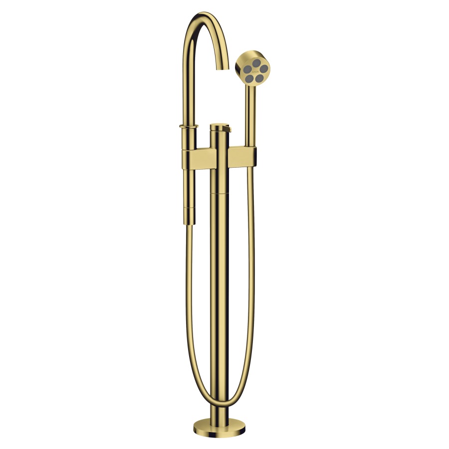Bademischer ONE
A 220 mm, Auslauf fest
H bis Luftsprudler 866-946 mm
mit Standrohr für freistehende
Montage, Handbrause
Brauseschlauch, Brausehalter
ohne Einbaukörper 758 415