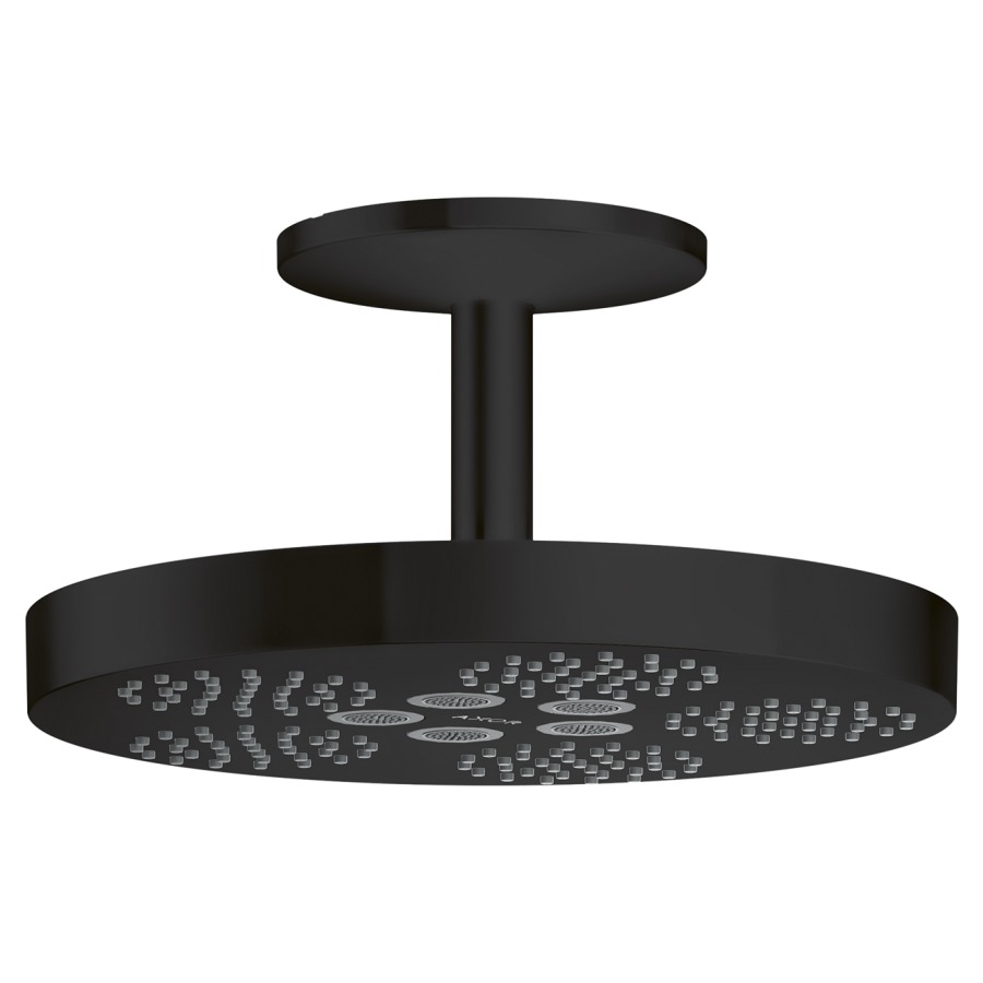 Douche au plafond ONE 280
D 28 cm, 1jet PowderRain et
Rain in combinaison, joint à
rotule, débit 12,2 l/min
bras de douche au plafond
12 cm, groupe acoustique II
