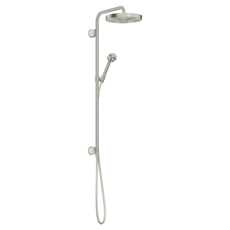 Duschsystem ONE 280
für Montage an Duschenmischer
für 2 Verbraucher, Kopfbrause
ONE 280 1jet, Handbrause
Wandanschluss, Brauseschlauch
Brausehalter, Gleitstange
ohne Einbaukörper 757 522