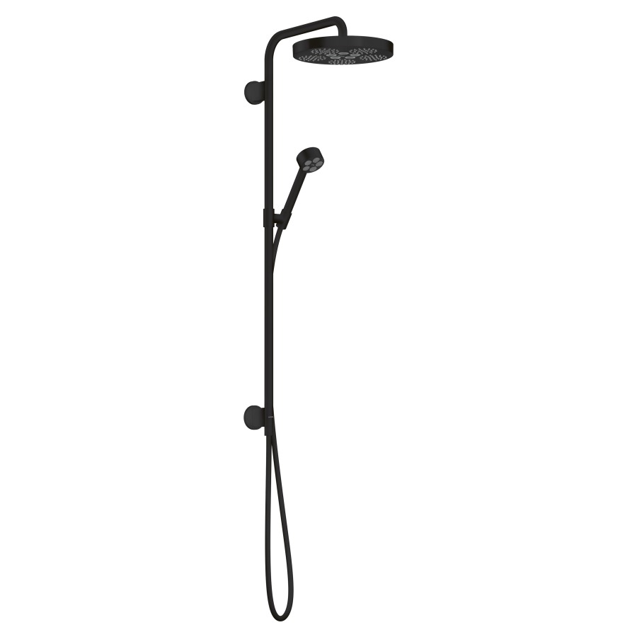 Système de douche ONE 280
pour le montage sur mélangeur
de douche pour 2 fonctions
douche de tête One 280 1jet
douche à main, raccordement
mural, tuyau de douche
support de douche, glissière
sans corps à encastrer 757 522