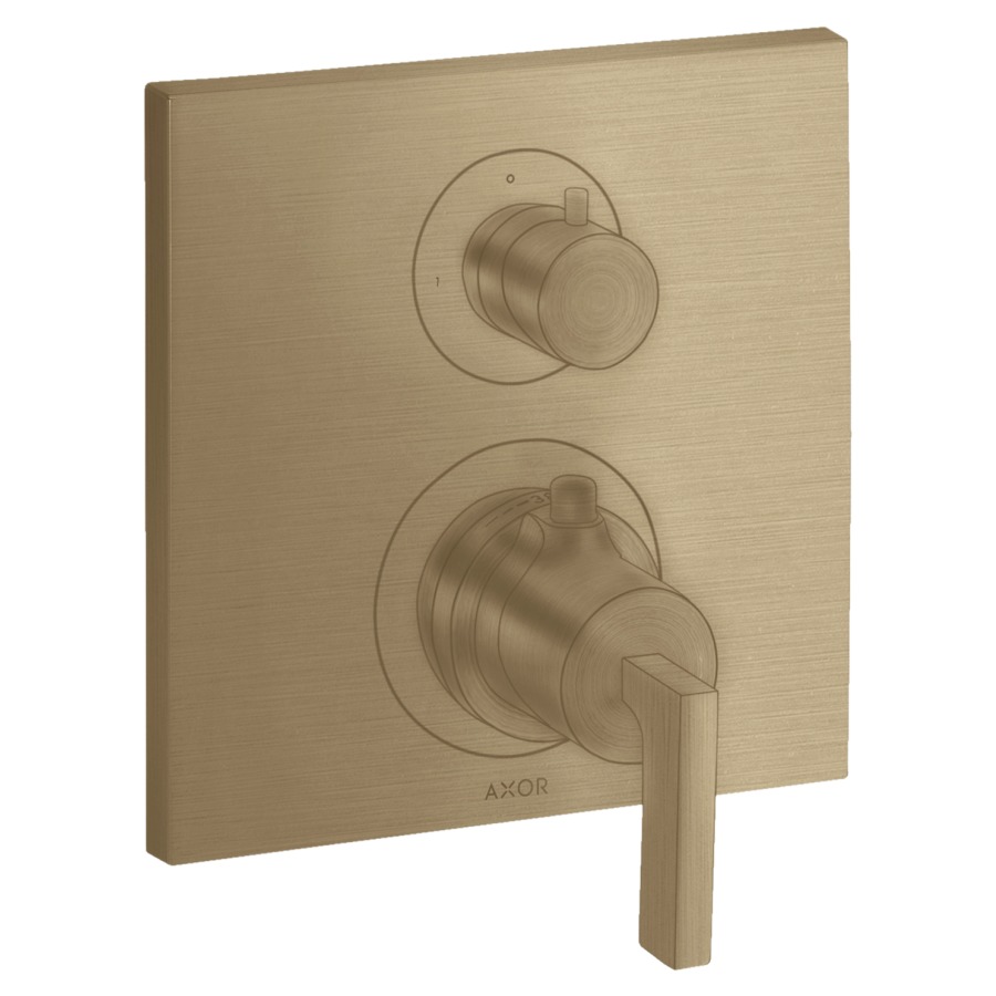 Thermostat CITTERIO
set de montage final
avec robinet d'arrêt et
inverseur, poignée à levier
sans 757 011, groupe
acoustique I