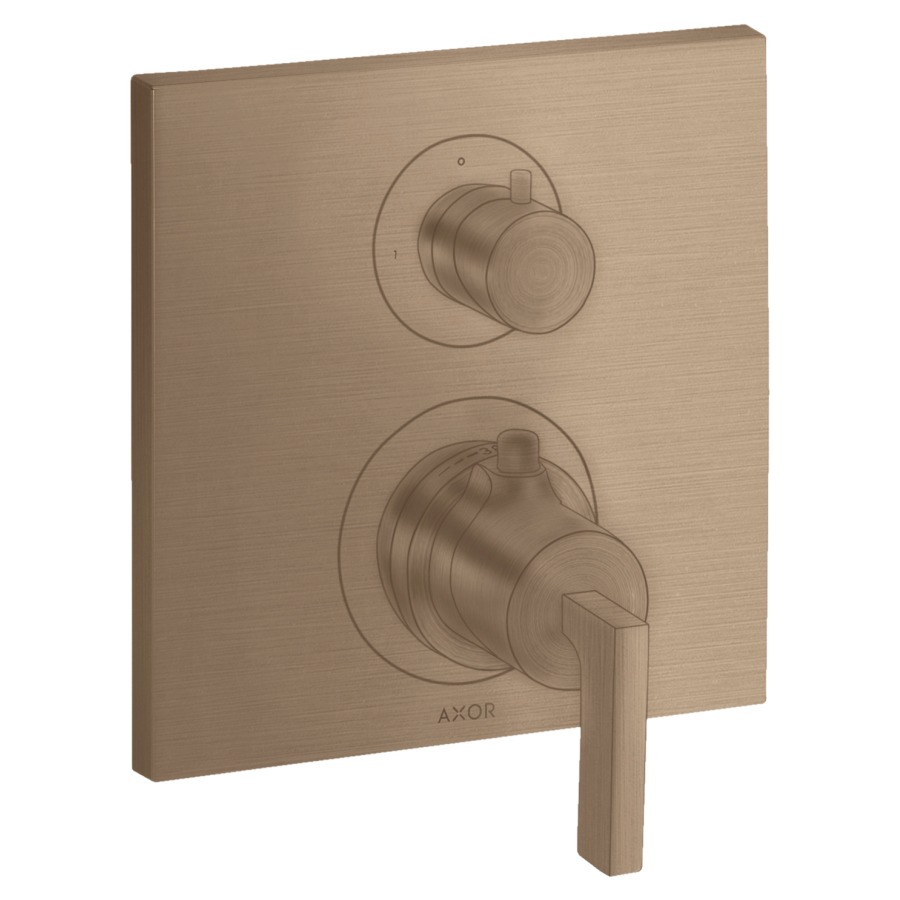 Thermostat CITTERIO
set de montage final
avec robinet d'arrêt et
inverseur, poignée à levier
sans 757 011, groupe
acoustique I
