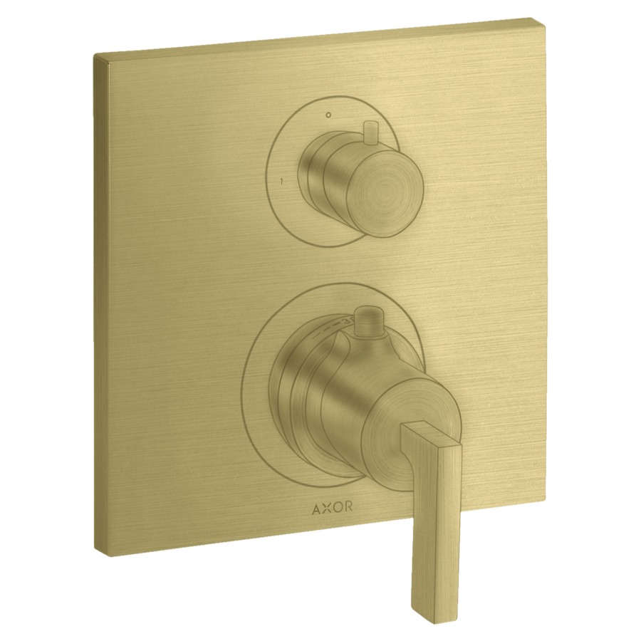 Thermostat CITTERIO
set de montage final
avec robinet d'arrêt et
inverseur, poignée à levier
sans 757 011, groupe
acoustique I