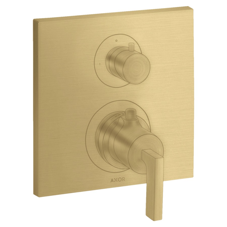 Thermostat CITTERIO
set de montage final
avec robinet d'arrêt et
inverseur, poignée à levier
sans 757 011, groupe
acoustique I