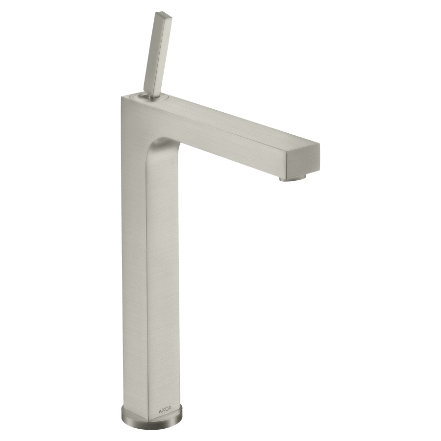 Mélangeur de lavabo CITTERIO
270, S 201 mm, goulot fixe
haute colonne
H jusqu'à aérateur 277 mm
H levier ouvert 395 mm
poignée à levier
vidage excentrique, débit
5 l/min, groupe acoustique I