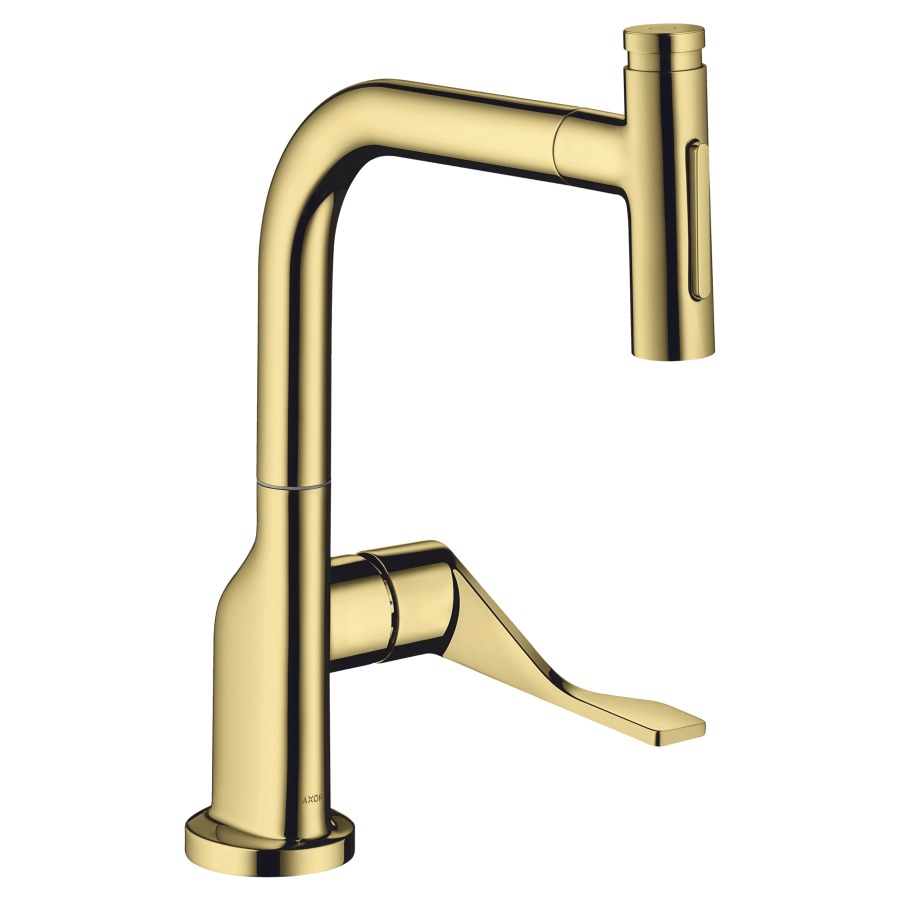 Mélangeur d'évier CITTERIO
S 219 mm, goulot orientable
110°/150°, douche extensible
jet laminaire et jet pluie
Select-Button On/Off
MagFit support de douche
magnétique, Quick-Connect
tuyau de douche, débit 8 l/min
groupe acoustique I
