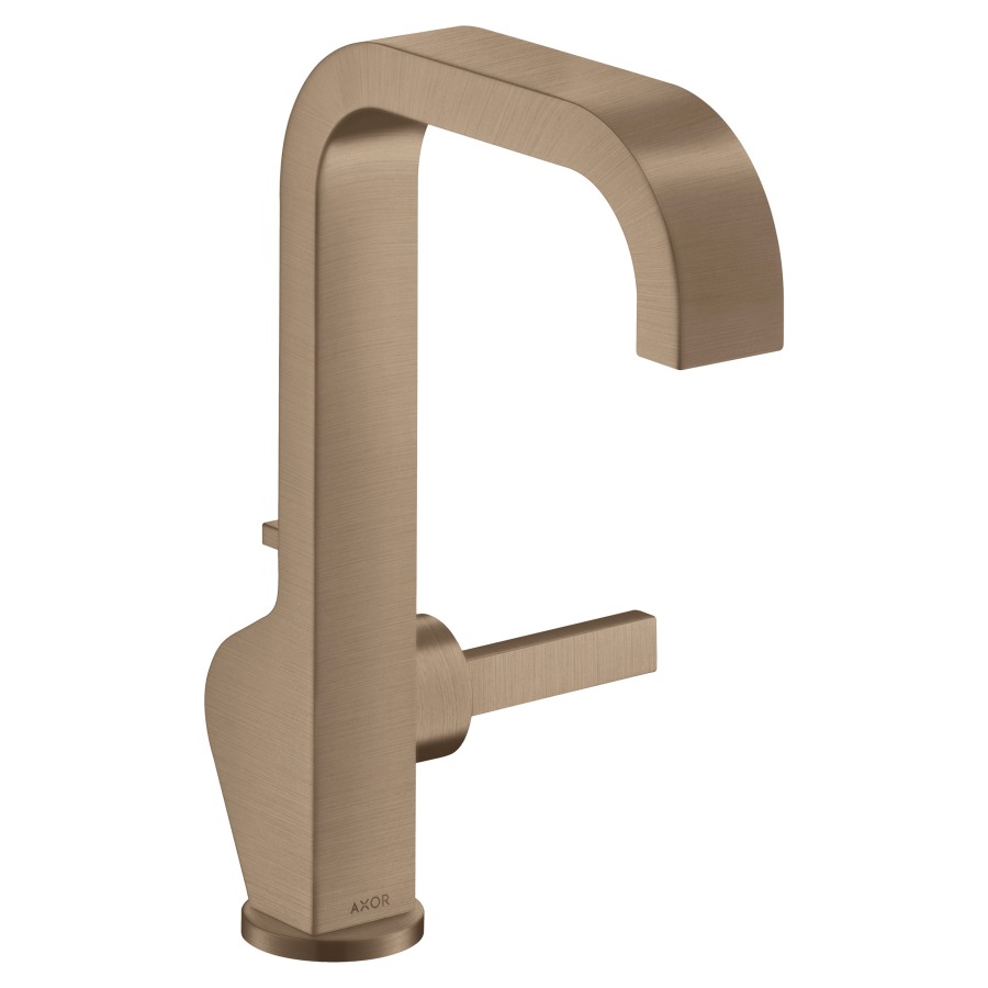 Mélangeur de lavabo CITTERIO
190, S 160 mm, goulot fixe
poignée à levier latérale
vidage excentrique, débit
5 l/min, groupe acoustique I