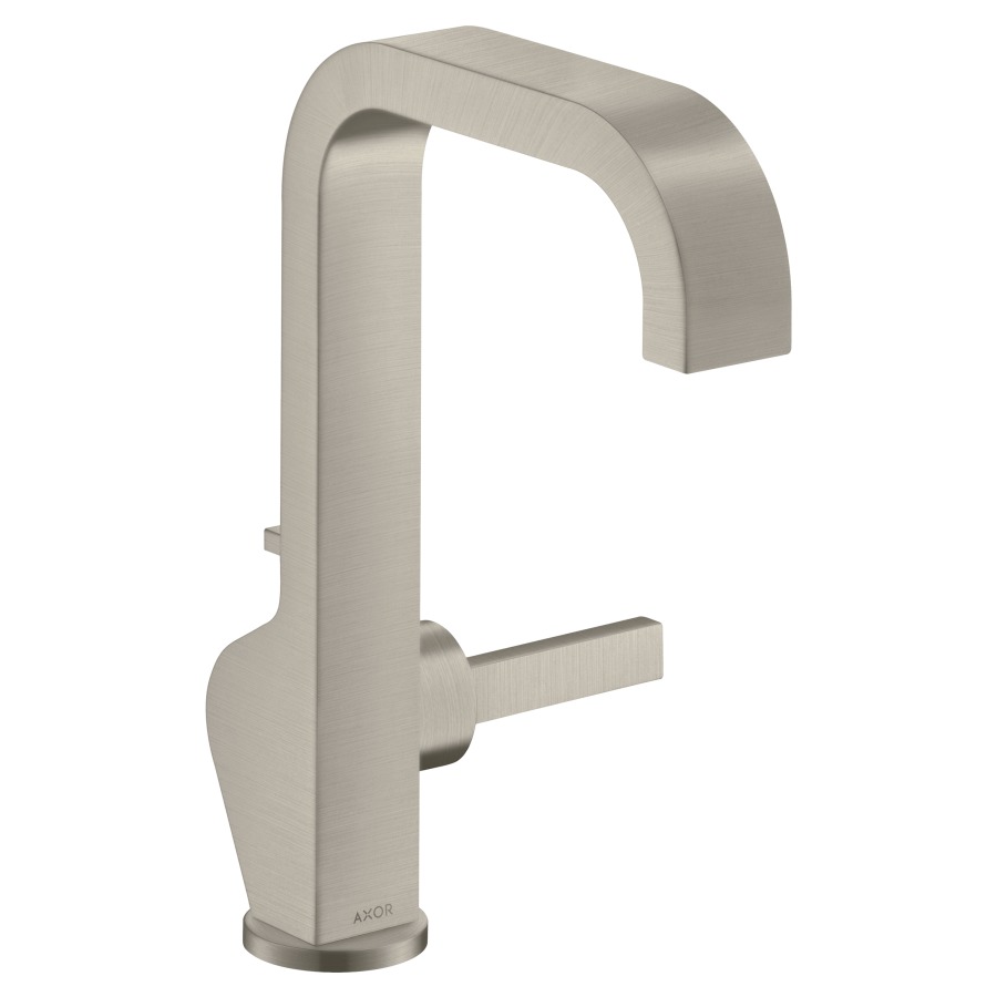 Mélangeur de lavabo CITTERIO
190, S 160 mm, goulot fixe
poignée à levier latérale
vidage excentrique, débit
5 l/min, groupe acoustique I