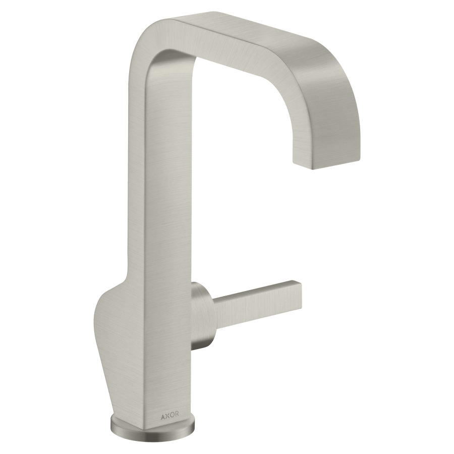 Mélangeur de lavabo CITTERIO
190, S 160 mm, goulot fixe
poignée à levier latérale
avec soupape à grille non
verouillable, débit 5 l/min
groupe acoustique I