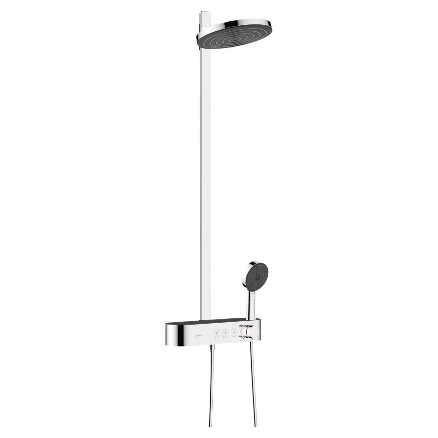 Système de douche PULSIFY 260
2jet, E 138-162 mm
thermostat ShowerTablet
Select 400, douche de tête
Pulsify 260 2jet, douche à
main, glissière de douche
tuyau de douche, support de
douche