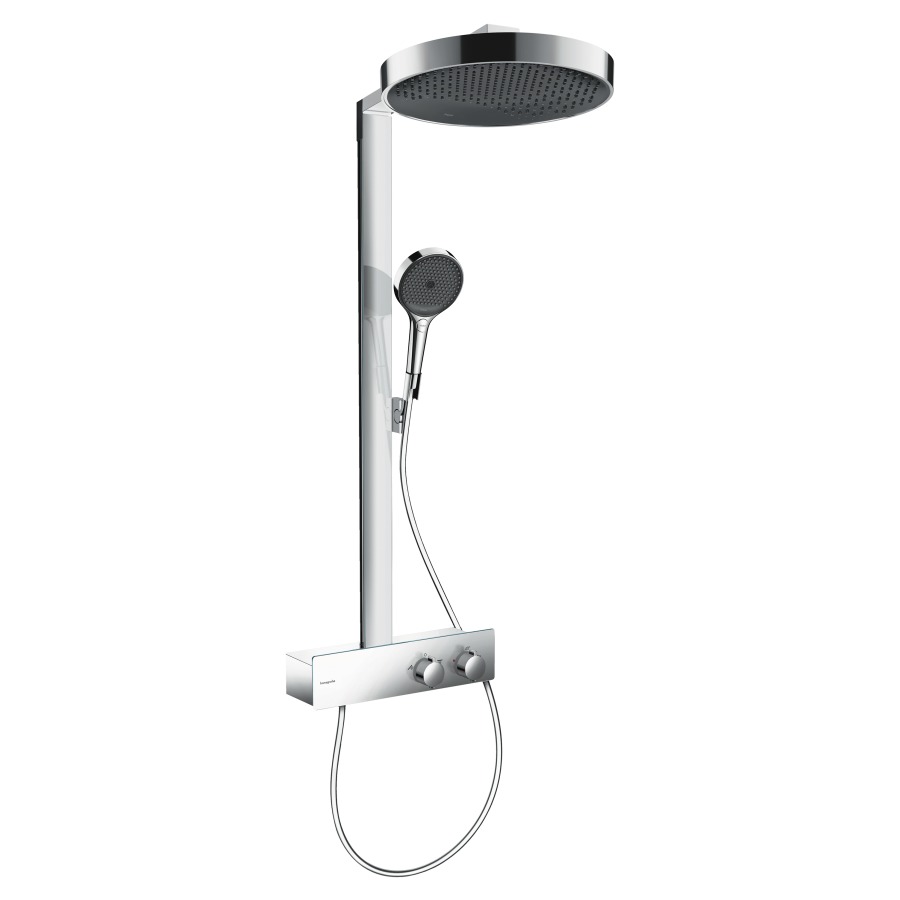 Système de douche RAINFINITY
360, 1jet, avec thermostat
ShowerTablet 350, pour 2
fonctions, douche de tête
Rainfinity 360, 1jet D 36 cm
douche à main PowderRain
Intense PowderRain, MonoRain
glissière de douche 106,6 cm
tuyau de douche