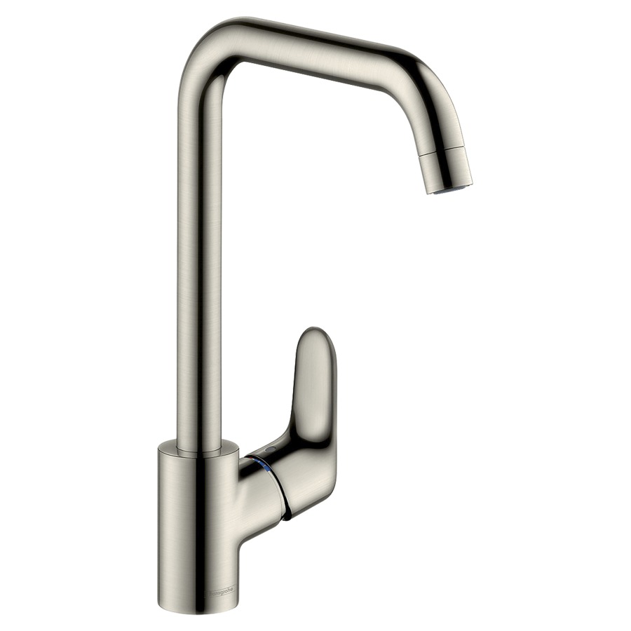 Mélangeur d'évier FOCUS 260
S 204 mm, goulot orientable
réglables à 110°, 150° ou 360°
Quick Clean, débit 12 l/min
groupe acoustique I