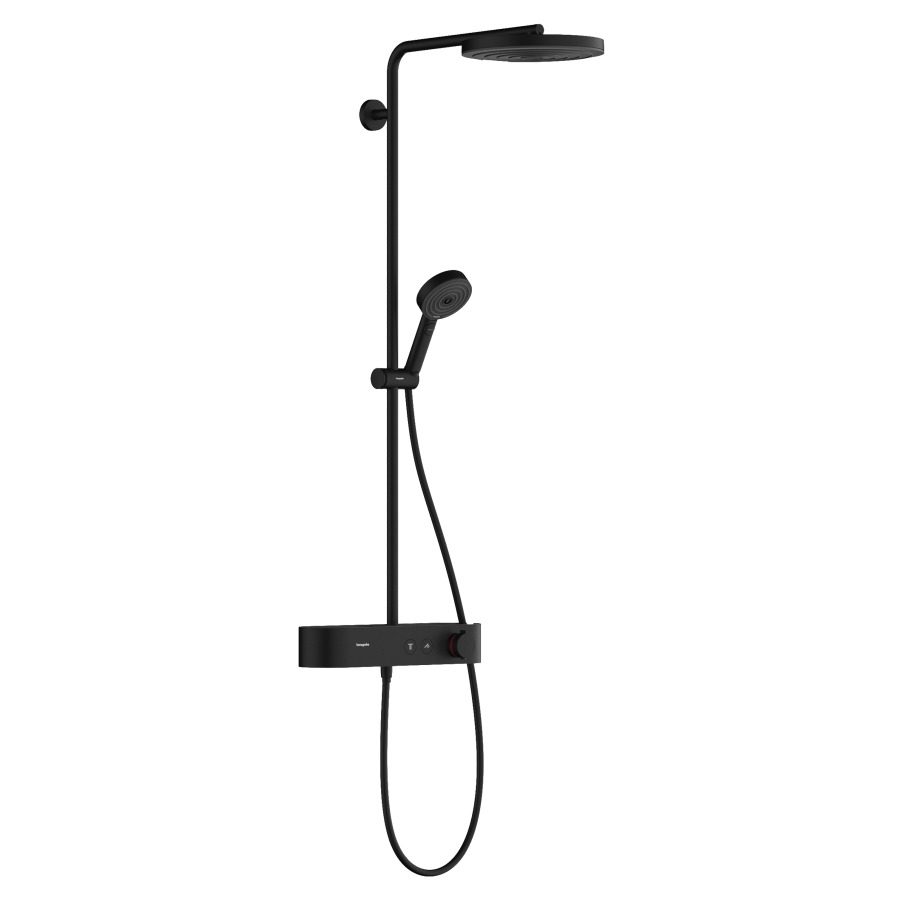 Système de douche PULSIFY S
260, 1jet EcoSmart
Quick Clean, E 138-162 mm
thermostat ShowerTablet
Select 400, douche de tête
Pulsify 260 1jet, douche à
main, glissière de douche
tuyau de douche, support de
douche, débit 7,5 l/min
groupe acoustique I