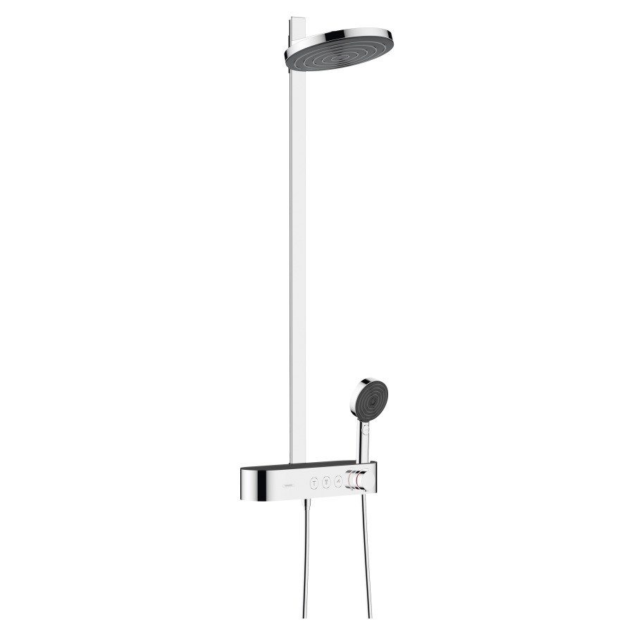 Système de douche PULSIFY S
260, 2jet EcoSmart
Quick Clean, E 138-162 mm
thermostat ShowerTablet
Select 400, douche de tête
Pulsify 260 2jet, douche à
main, glissière de douche
tuyau de douche, support de
douche, débit 7,5 l/min
groupe acoustique I