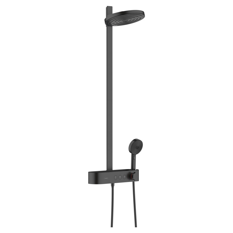 Système de douche PULSIFY S
260, 2jet EcoSmart
Quick Clean, E 138-162 mm
thermostat ShowerTablet
Select 400, douche de tête
Pulsify 260 2jet, douche à
main, glissière de douche
tuyau de douche, support de
douche, débit 7,5 l/min
groupe acoustique I