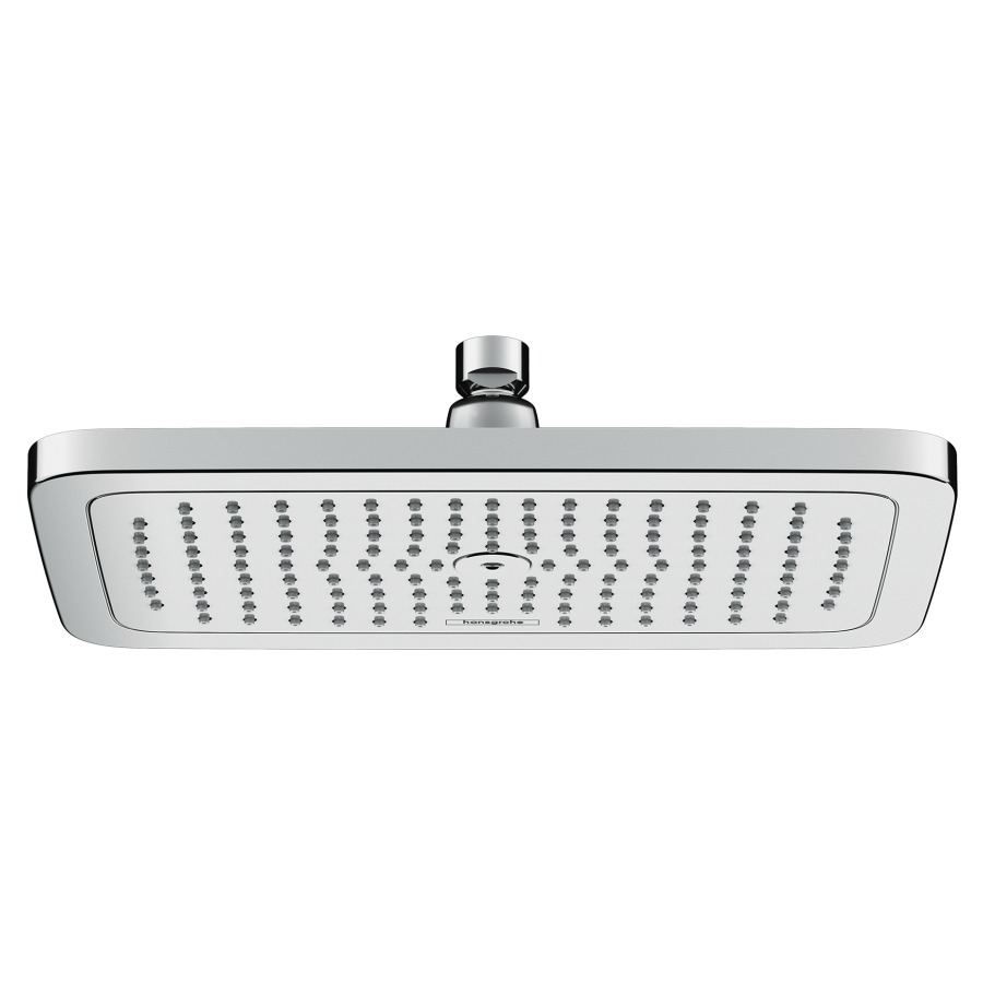 Pomme de douche CROMA E 280
28 x 17 cm, 1jet EcoSmart
Quick Clean, RainAir
basculable 2 x 26°
débit 8 l/min
sans bras de douche murale/
plafond 758 169/170