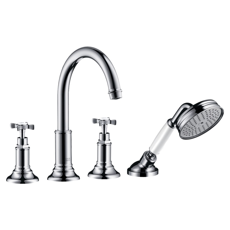 Garniture de rempl. MONTREUX
4-trous, goulot pour gorge
de baignoire S 196 mm
2 robinets, douche à main
extensible, set final pour
montage sur bord carrelé
sans set de base 758 024
groupe acoustique I