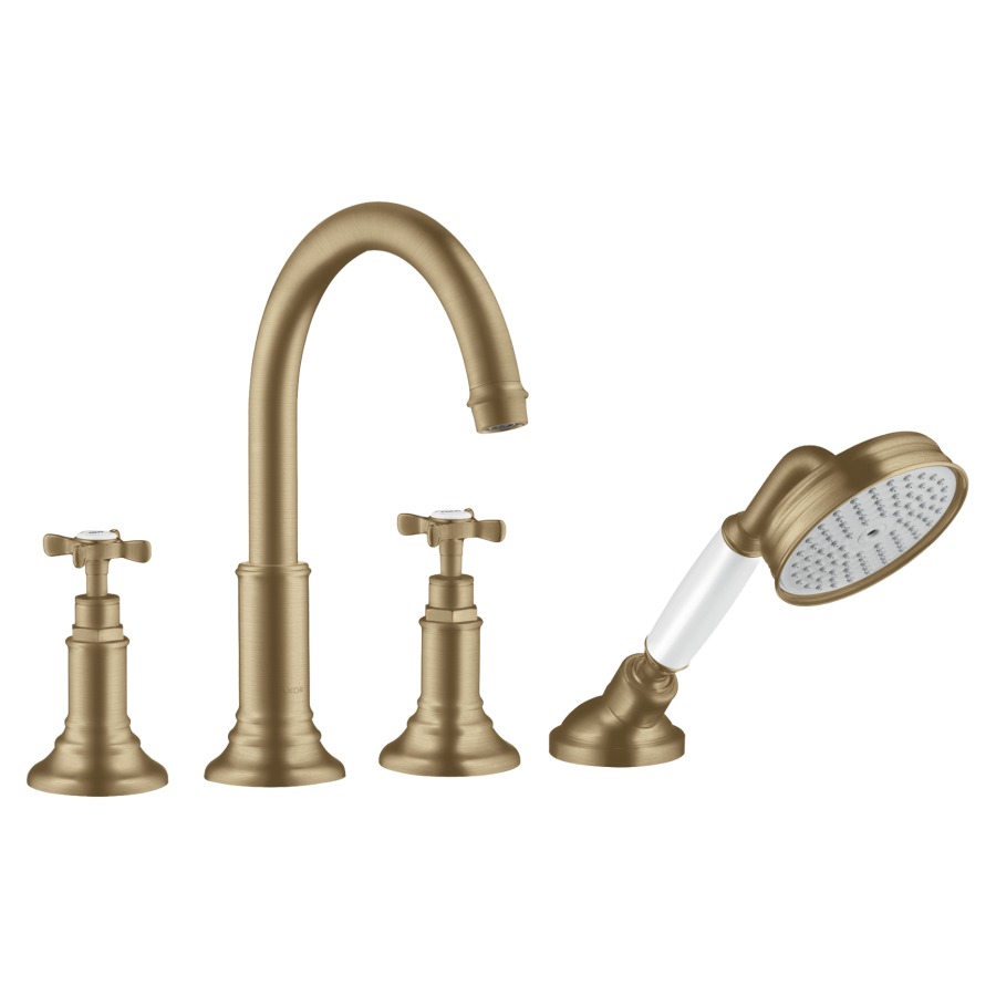 Garniture de rempl. MONTREUX
4-trous, goulot pour gorge
de baignoire S 196 mm
2 robinets, douche à main
extensible, set final pour
montage sur gorge de baignoire
sans set de base 758 023
groupe acoustique I
