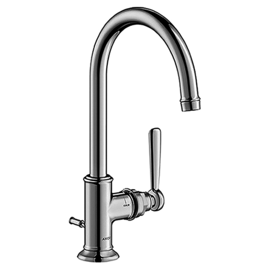 Mélangeur de lavabo MONTREUX
S 175 mm, H 323 mm
goulot orientable 120°
vidage excentrique
débit 5 l/min