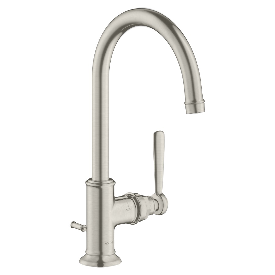 Mélangeur de lavabo MONTREUX
S 175 mm, H 323 mm
goulot orientable 120°
vidage excentrique
débit 5 l/min