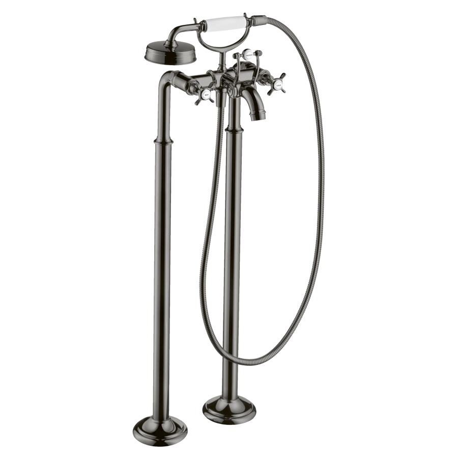 Batterie de bain MONTREUX
E 170 mm, S 234 mm, goulot
fixe, H jusqu'à aérateur
634-714 mm, avec colonnes
pour montage à pose libre
tuyau, douche
sans corps à encastrer 757 713
groupe acoustique I