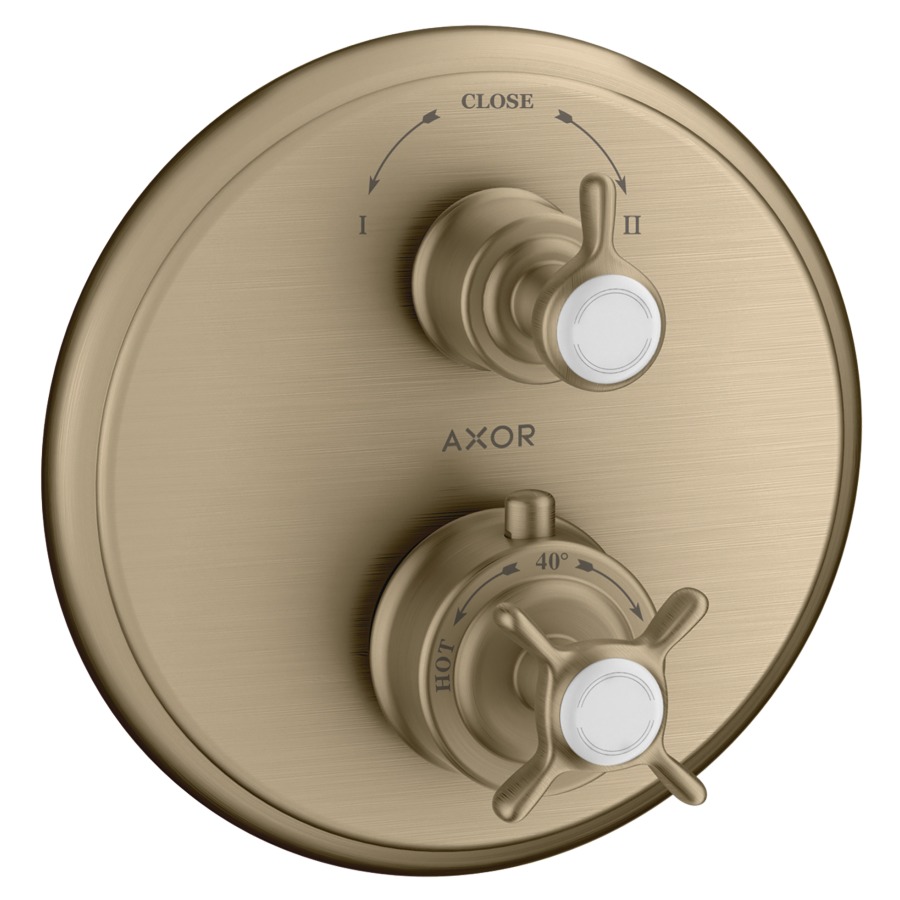 Thermostat MONTREUX
set de montage final
D 17,6 cm, avec robinet
d'arrêt et inverseur
sans 757 011
groupe acoustique I