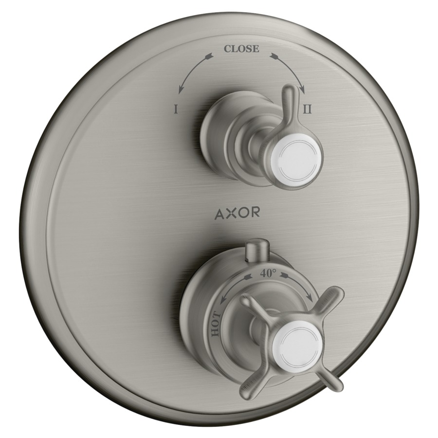 Thermostat MONTREUX
set de montage final
D 17,6 cm, avec robinet
d'arrêt et inverseur
sans 757 011
groupe acoustique I