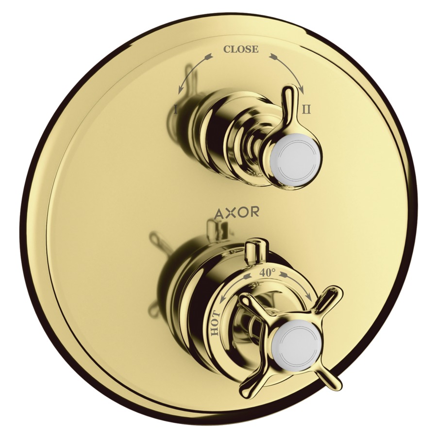 Thermostat MONTREUX
set de montage final
D 17,6 cm, avec robinet
d'arrêt et inverseur
sans 757 011
groupe acoustique I