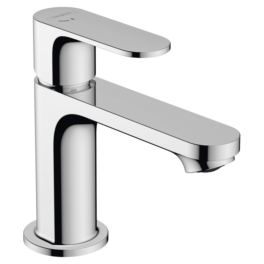 Mélangeur lavabo REBRIS S 80
S 121 cm, goulot fixe
CoolStart - eau froide par
position de levier au milieu
débit 5 l/min., avec vidage
excentrique
groupe acoustique I
