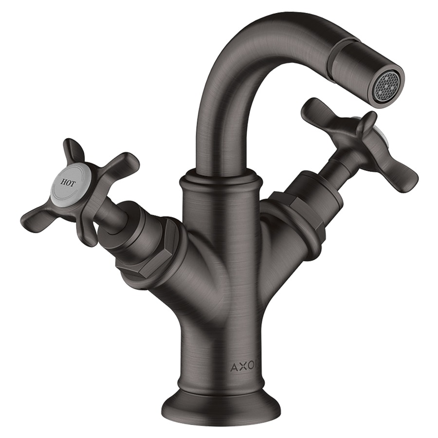 Batterie de bidet MONTREUX
goulot S 104 mm, buse
orientable, vidage excentrique
débit 7 l/min
groupe acoustique I