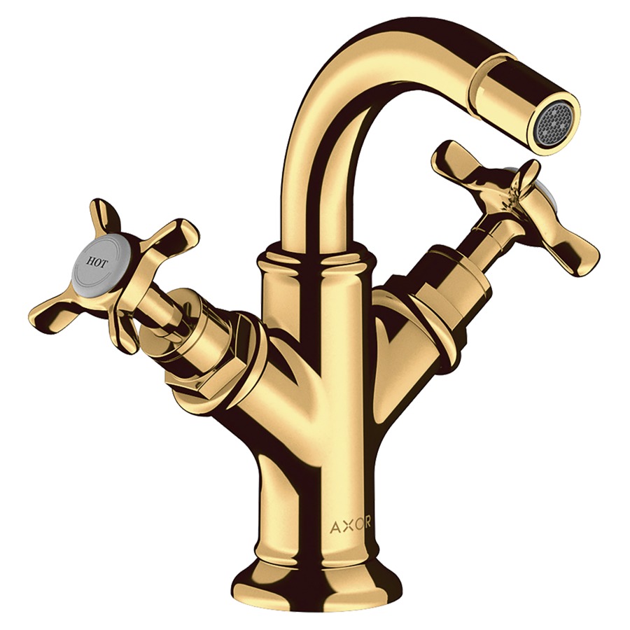 Batterie de bidet MONTREUX
goulot S 104 mm, buse
orientable, vidage excentrique
débit 7 l/min
groupe acoustique I