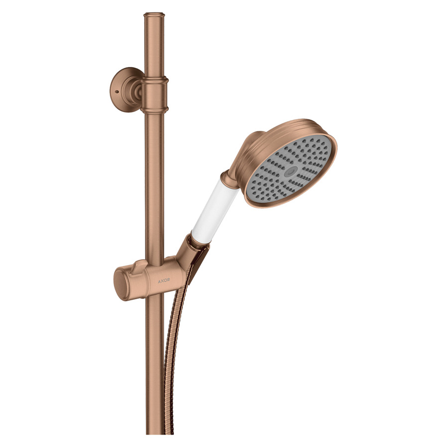 Garniture de douche MONTREUX
douche, glissière 90 cm
tuyau de douche 160 cm
groupe acoustique NT