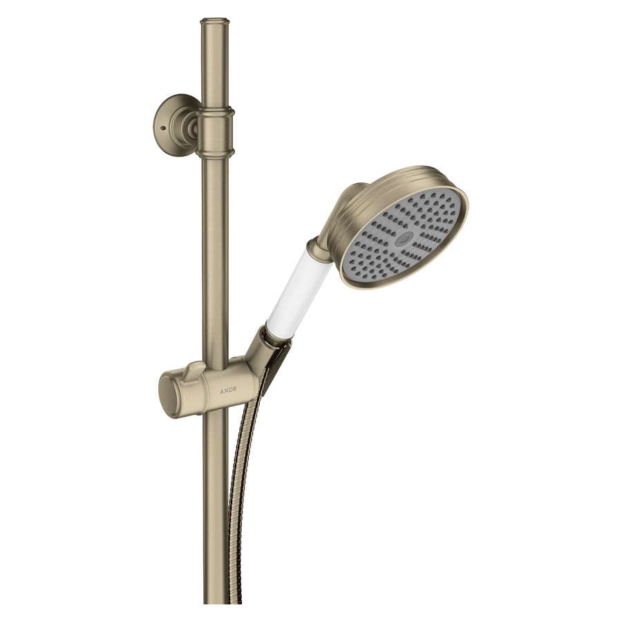 Garniture de douche MONTREUX
douche, glissière 90 cm
tuyau de douche 160 cm
groupe acoustique NT