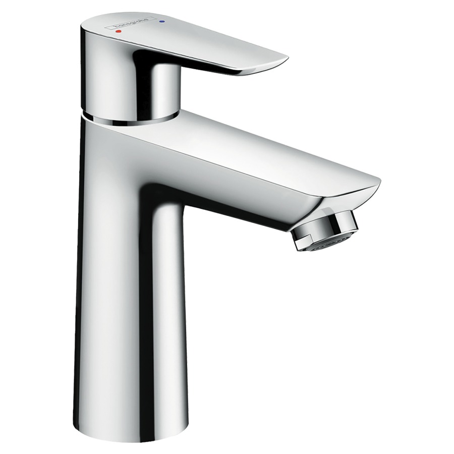 Mélangeur de lavabo TALIS E
110, S 112 mm, goulot fixe
débit 5 l/min, sans vidage
groupe acoustique I