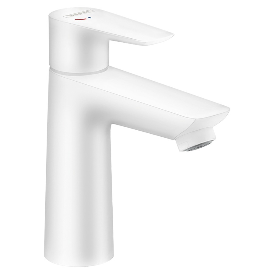 Mélangeur de lavabo TALIS E
110 COOLSTART, S 112 mm
goulot fixe, eau froide
en position centrale, débit
5 l/min, sans vidage
groupe acoustique I