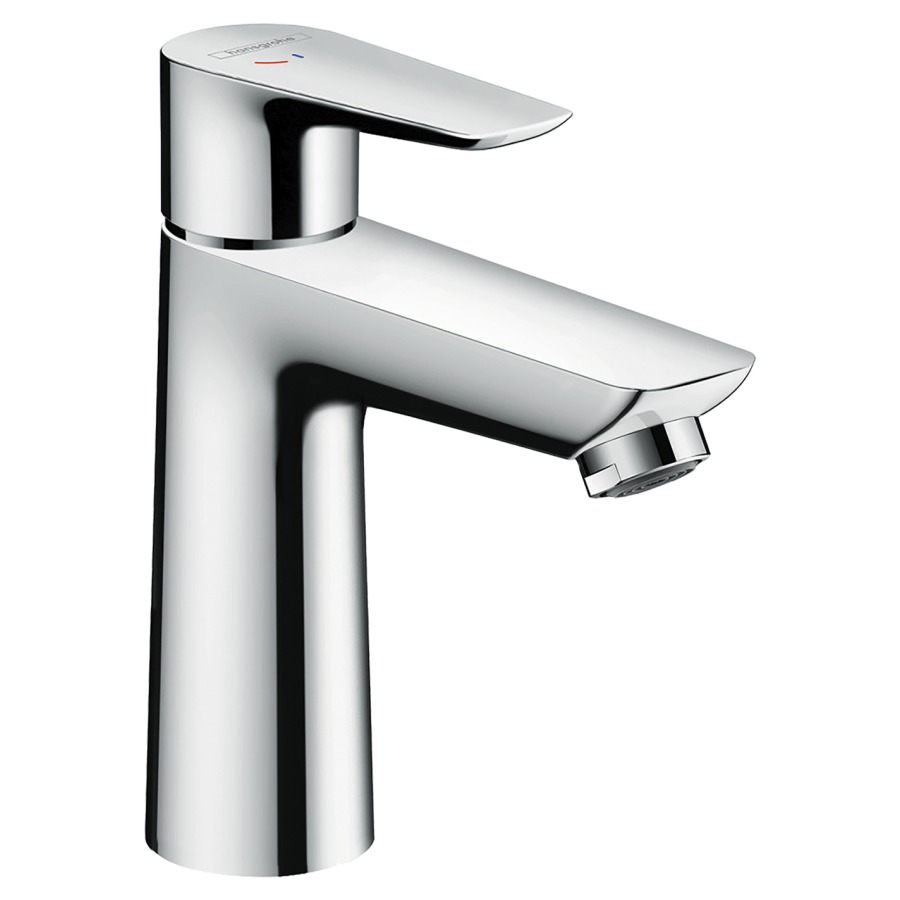 Mélangeur de lavabo TALIS E
110 COOLSTART, S 112 mm
goulot fixe, eau froide
en position centrale, débit
5 l/min, sans vidage
groupe acoustique I