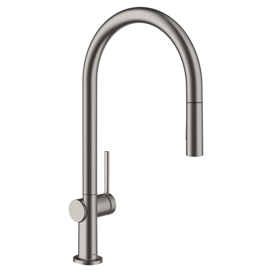 Mélangeur d'évier TALIS M54
210
S 223 mm, goulot orientable
60/110/150/360°, douche
estensible 2jet, débit 8 l/min
groupe acoustique I