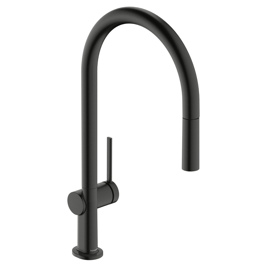 Mélangeur d'évier TALIS M54
210
S 223 mm, goulot orientable
60/110/150/360°, douche
estensible 1jet, débit 7 l/min
groupe acoustique I