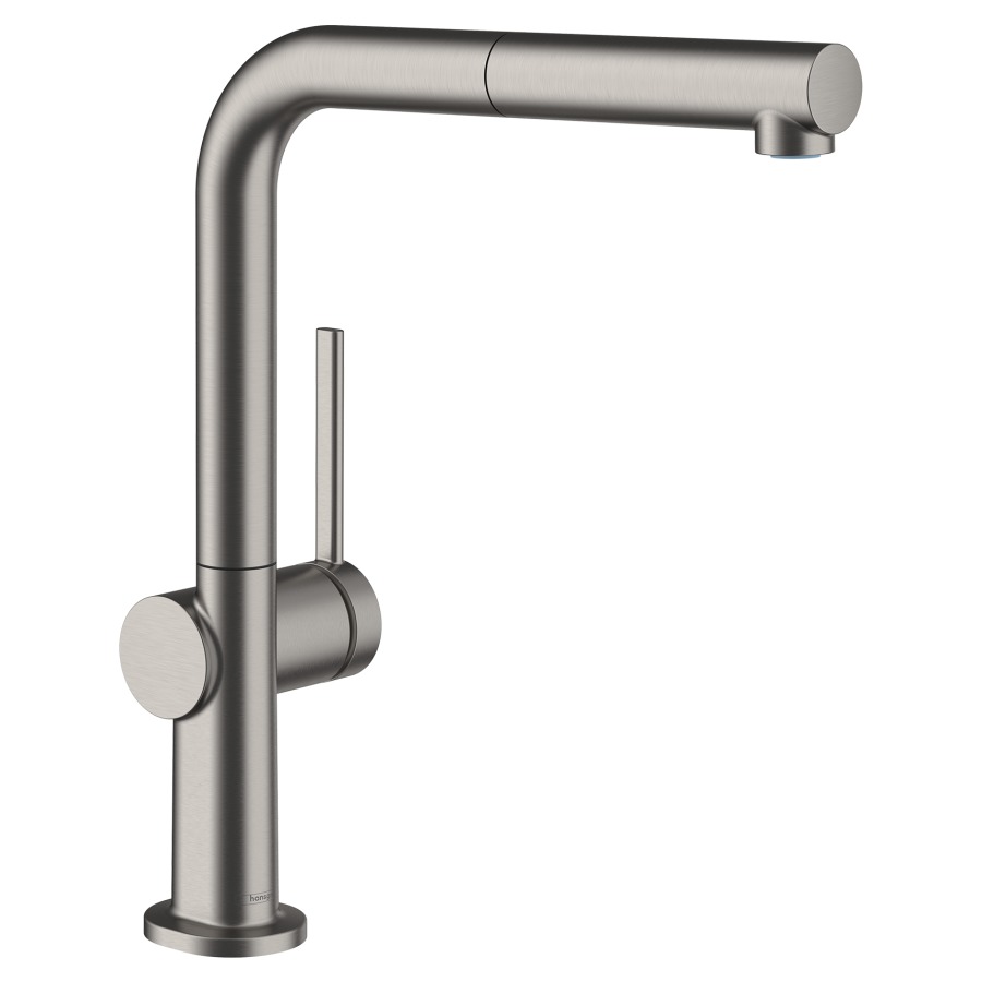 Mélangeur d'évier TALIS M54
270
S 215 mm, goulot orientable
60/110/150/360°, douche
estensible 1jet, débit 8 l/min
groupe acoustique I