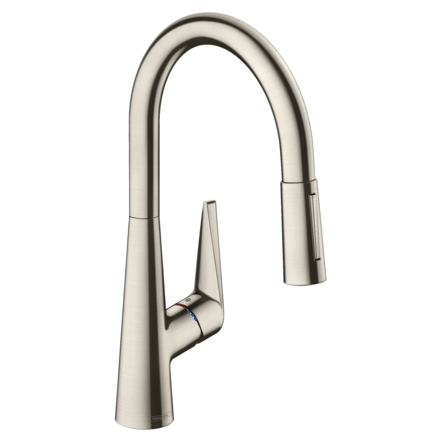 Mélangeur d'évier TALIS S 200
S 213 mm, goulot orientable
110/150°, douche extensible
débit 11 l/min
groupe acoustique I