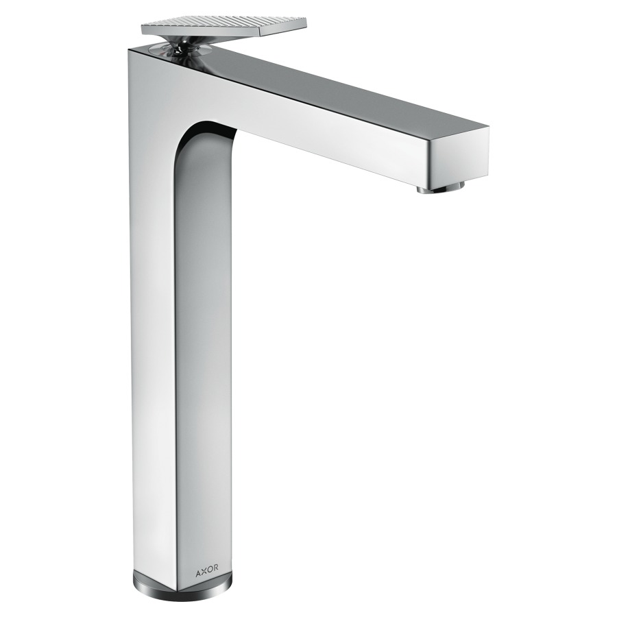 Mélangeur lavabo CITTERIO 280
S 200 mm, goulot fixe
avec poignée à levier
coupe rhombique, vidage non
verouillable, débit 5 l/min