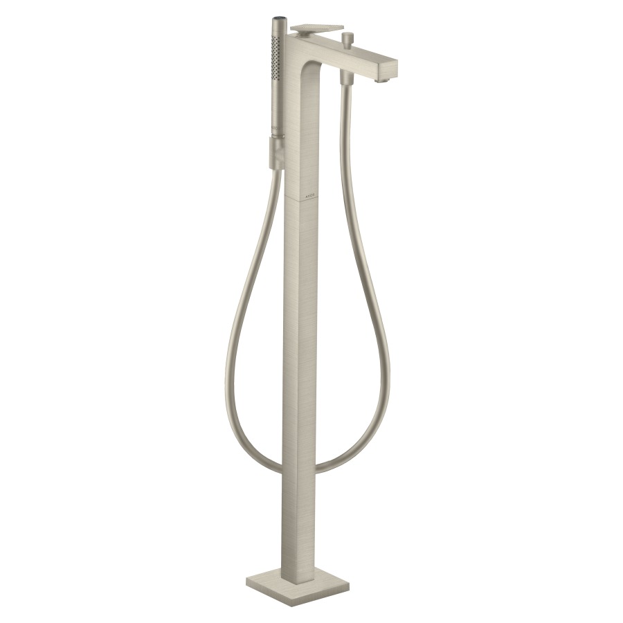 Mélangeur de bain CITTERIO
S 200 mm, goulot fixe
avec poignée à levier, coupe
rhombique, H jusqu'à aérateur
832-912 mm, avec colonne pour
montage à pose libre, douche à
main, tuyau de douche, support
de douche, sans corps à
encastrer 758 415