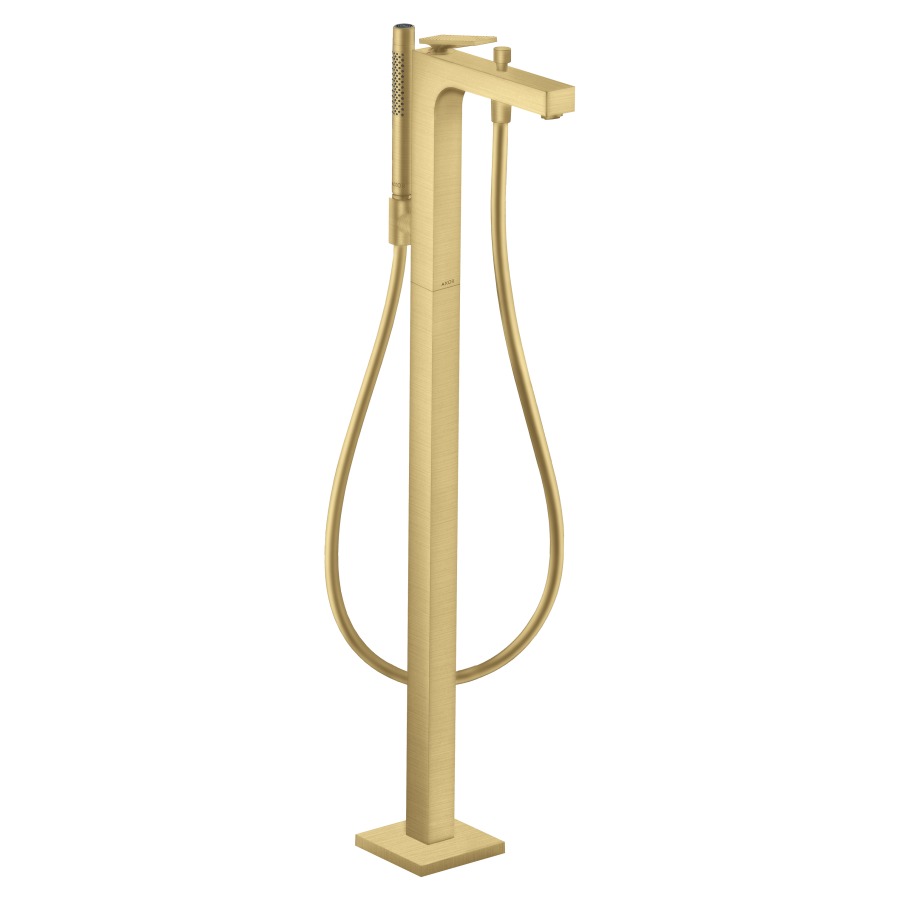 Mélangeur de bain CITTERIO
S 200 mm, goulot fixe
avec poignée à levier, coupe
rhombique, H jusqu'à aérateur
832-912 mm, avec colonne pour
montage à pose libre, douche à
main, tuyau de douche, support
de douche, sans corps à
encastrer 758 415