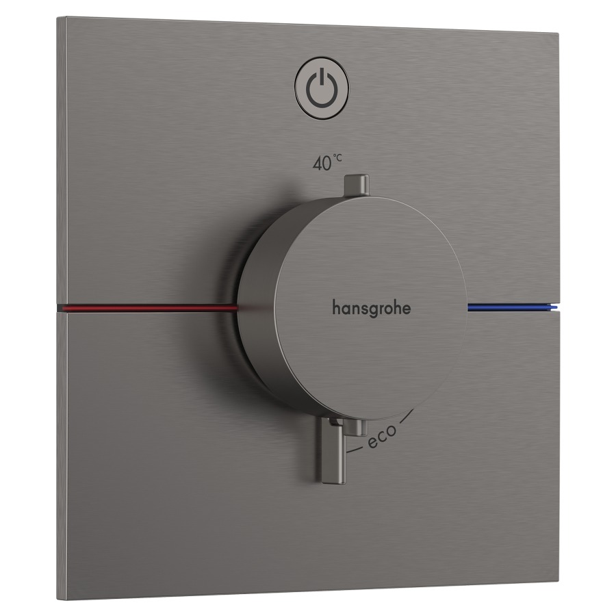 Thermostat SHOWERSELECT
COMFORT E UP
set de montage final
15,5 x 15,5 cm, pour commander
1 fonction, robinet Start/Stop
bouton Select, débit
20,3 l/min, sans corps à
encastrer 757 049