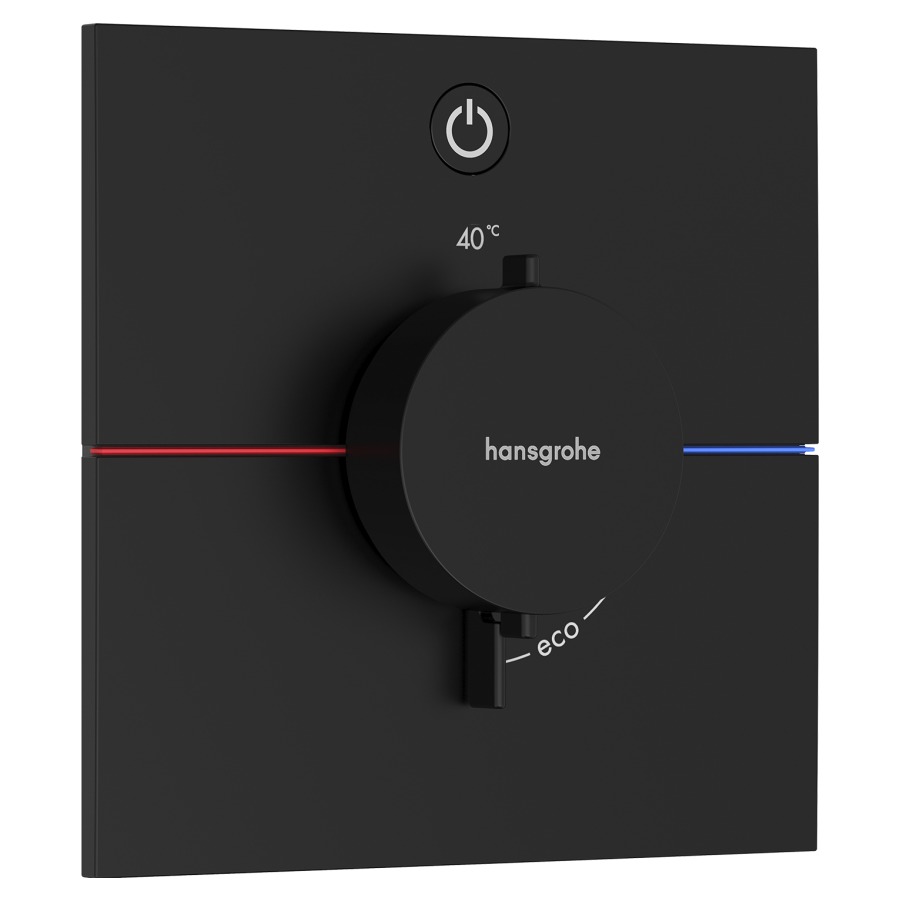 Thermostat SHOWERSELECT
COMFORT E UP
set de montage final
15,5 x 15,5 cm, pour commander
1 fonction, robinet Start/Stop
bouton Select, débit
20,3 l/min, sans corps à
encastrer 757 049